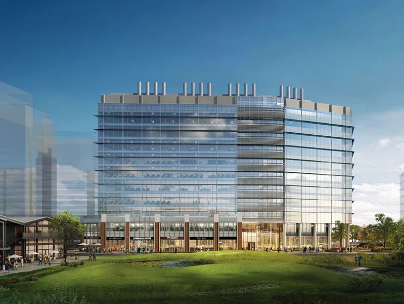 A 430,000 square foot lab and office building overlooking NorthPoint Common.