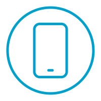 blue icon of phone